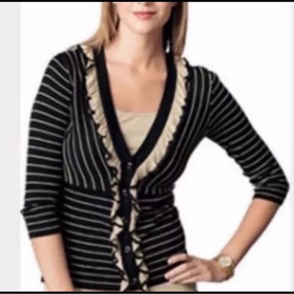 CAbi The Flirt Striped Cardigan #276- XS